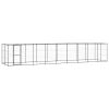 Outdoor Dog Kennel Steel with Roof 234.4 ftÂ²