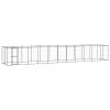 Outdoor Dog Kennel Steel with Roof 286.5 ftÂ²