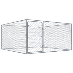 Outdoor Dog Kennel Galvanized Steel 6.6'x6.6'x3.3'