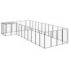Dog Kennel Black 143.3 ftÂ² Steel