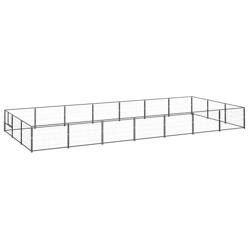 Dog Kennel Black 266.0 ft¬≤ Steel