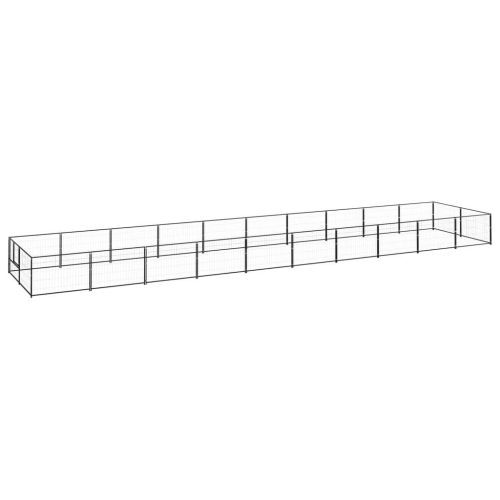 Dog Kennel Black 215.3 ft¬≤ Steel