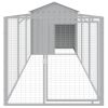 Dog House with Roof Light Gray 46.1"x159.4"x48.4" Galvanized Steel
