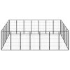 24-Panel Dog Playpen Black 19.7"x39.4" Powder-coated Steel