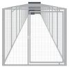 Dog House with Run Anthracite 43.3"x480.7"x43.3" Galvanized Steel