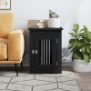 Dog Crate Furniture Black 17.7"x24.4"x23.2" Engineered Wood