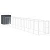 Dog House with Run Anthracite 65"x500.4"x71.3" Galvanized Steel