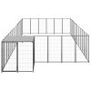 Dog Kennel Black 247.5 ftÂ² Steel