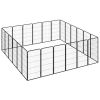 24-Panel Dog Playpen Black 19.7"x39.4" Powder-coated Steel