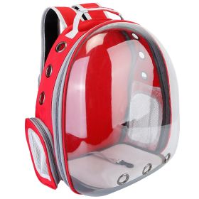 Pet Backpack Carrier Ventilate Transparent Backpack Travel Breathable Astronaut Cat Carrier For Puppies Cats Dogs Under 13LBS (Option: PetCarrierRed)