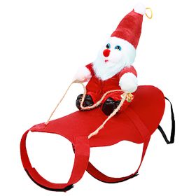 Pet Christmas Costumes Red Winter Coat for Dog Riding Santa Claus with Bell Clothes New Year Outfit Cosplay Costumes Party Dress Up For Cats (Option: PetClothesL)