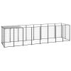 Dog Kennel Black 52.1 ftÂ² Steel