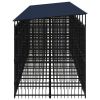 Outdoor Dog Kennel with Roof Steel 178.6 ftÂ²
