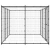 Outdoor Dog Kennel Steel with Roof 78.1 ftÂ²