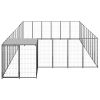 Dog Kennel Black 208.4 ftÂ² Steel