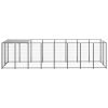 Dog Kennel Black 52.1 ftÂ² Steel