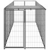 Dog Kennel Black 52.1 ftÂ² Steel