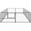 Dog Kennel Black 107.6 ftÂ² Steel