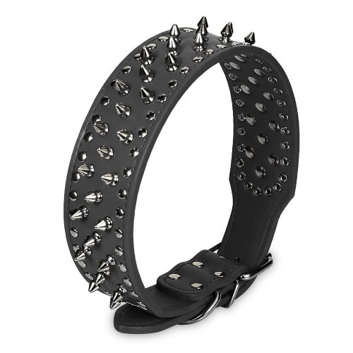 Dog Leather Collar Spiked Studded Pet Dog Collar Adjustable Neck Pitbull Mastiff Collar Dog Leather Collar Spiked Studded Pet Dog Collar Adjustable Neck Pitbull Mastiff Collar