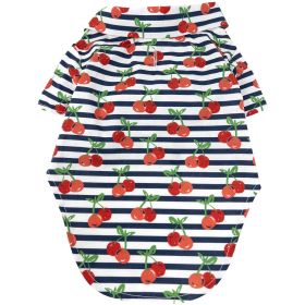 Hawaiian Camp Shirt (Color: Cherry Stripe, size: X-Large)
