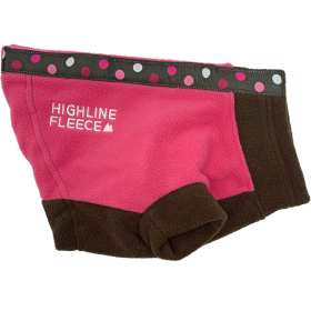 Highline Fleece Dog Coat (Color: Pink and Brown with Polka Dots, size: Size 16LC)
