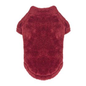 Soft Plush Pullover (Color: Burgundy, size: medium)